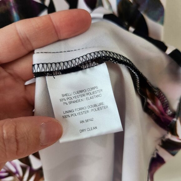 Maggy London Watercolor Floral Ponte Knit Career Cocktail Dress Size 8 - Picture 7 of 7